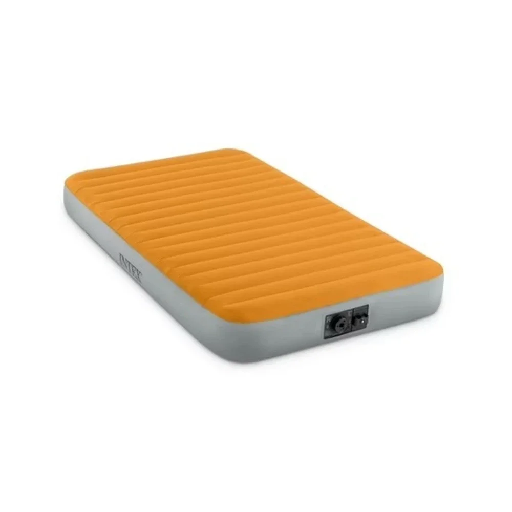 Intex 8in Twin Super-Tough Air Mattress Bed with Built-In Battery Pump